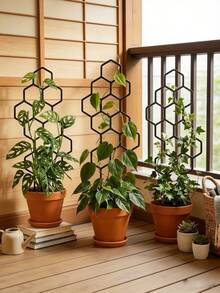 1/2件裝蜂巢式植物攀爬架，防鏽塑膠植物支撐架，適用於盆栽藤蔓與花卉，室內/戶外園藝用品，夏季必備，返校季，畢業季，園藝用品，露營，花園裝飾，植物架，萬聖節，柔軟，大學宿舍必備，露營必備，假期必備，夏季 - 均碼 - 查看 4