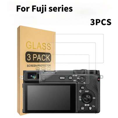 Bộ 3 miếng dán màn hình độ cứng 9H - Độ phân giải cao, lớp phủ chống bám vân tay, phủ toàn màn hình, không bọt khí, chất liệu kính cường lực, bảo vệ camera khỏi trầy xước, trong suốt, phù hợp với XT3/XT5/X-T30/X-T30II/X-T50/X-S10/X-S20/XM5/X-E5/X100V/X100VI/XT4, lý tưởng cho những người đam mê nhiếp ảnh và các nhiếp ảnh gia.