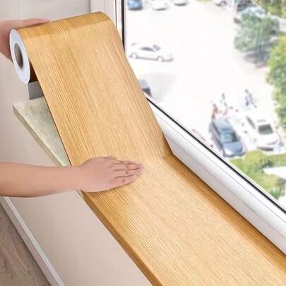 1卷5米木纹自粘墙角修补胶带，适用于家具翻新、墙角、地板装饰贴纸