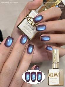 2026 New Magnetic Cat Eye Gel Nail Polish, 40 Shimmery Reflective Colors, Fashionable Salon Art Cat Eye Gel Design - Multicolor - View 24