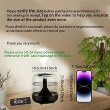 Humidificateur d'air domestique alimenté par USB, avec 7 couleurs réglables, fonctionnement silencieux à 26 dB, 2 modes de brumisation et indicateur de niveau d'eau - Humidificateur d'air en matériau ABS, convient pour le salon, la chambre à coucher et le bureau, cadeau parfait pour un anniversaire ou Noël - blanc - Voir 8
