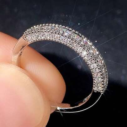 Nhẫn xếp chồng sang trọng, thanh lịch | Nhẫn đính ước tinh tế dành cho nữ | Thích hợp cho đám cưới và đeo hàng ngày, mùa hè, trang sức