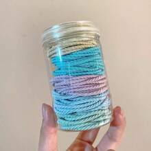 50/100/150pcs Pack Women's Basic High Elasticity Hair Ties, Suitable For Casual Ponytail, Women Headwear, Hair Accessories, Hair Clips, Hair Ties, Hair Bands, Sports & Fitness Beauty Products, Women Accessories, Elastic Hair Bands Hair Elastics Hair Rubber Bands Scrunchies Hair Rope Elastic Hair Tie For Outdoor Activities, Vacation, Travel, Outfit Accessories, And Gifting,Festival,Birthday - Ice Cream Color - View 2