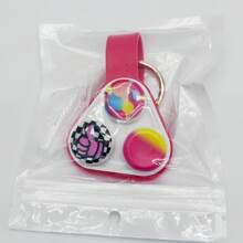 1pc Multi-Color Silicone Magnetic Keychain, Poppuck Finger Pressure Relief Tool, Stress Relief Gadget For Office Workers (Random Color) - Multicolor - View 7