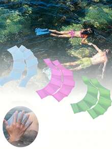 Blue Diving Swim Fins, Silicone Hand Paddle Fins With Webbed Fingers And Toes, Suitable For Adult Men And Women, Outdoor Swimming Gear - Multicolor - View 1