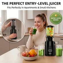 celiberry Cold Press Juicer Machines, Compact Slow Masticating Juicer With Large Feed Chute Fit Whole Fruits & Vegetables, Easy Clean In 60S Without Brush, Self Feeding Blender, 98% Juice Purity, 250W Quiet Juice Extractor , Kitchen Appliance For Holiday Gift - 星空灰 - 查看 6
