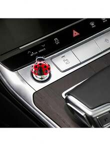 Beetle-Shaped Car Start Button Cover In A Three-Dimensional Insect Style Interior Decoration. Suitable For The One-Key Start Area And The Central Control Panel. Red And Black Contrasting Color Effect. Adds A Sense Of Fun And Vitality. - A - View 4