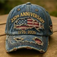 3D Embroidered American 250th Anniversary Casual Hat, Patriotic 1776-2026 Hat, Commemorative Of Traditional American Headwear, And Veterans Adjustable Headcircumference High Quality Embroidered Baseball Hat - 1pc - 查看 6