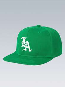 1 Pc Embroidered LA Flat Brim Baseball Cap, Outdoor Adjustable Sun Protection Casual Hat - Flat Rock LA - View 15