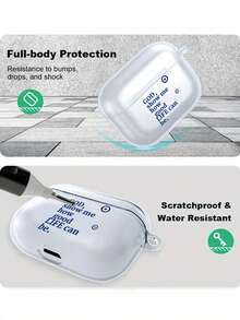 1 pieza "Dios, muéstrame lo buena que puede ser la vida" Funda transparente para auriculares con patrón de ojo de demonio en inglés, de moda y versátil, apta para AirPods2/3/4/Pro/Pro2/Pro3, adecuada como regalo de cumpleaños para familiares, amigos y usted mismo - transparente - Ver 5