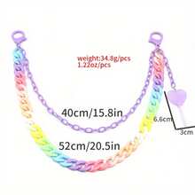 1pc Color Retro Heart Lollipop Pendant Classic Waist Chain Acrylic Pants Chain - 藍色棒棒糖內褲鏈 - 查看 6
