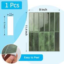 1/10 miếng dán tường tự dính họa tiết gạch xanh, giấy dán tường dạng gạch có thể tháo rời, chống thấm nước, thích hợp cho phòng khách, bếp, phòng tắm, phong cách Scandinavia. - A - Xem 15