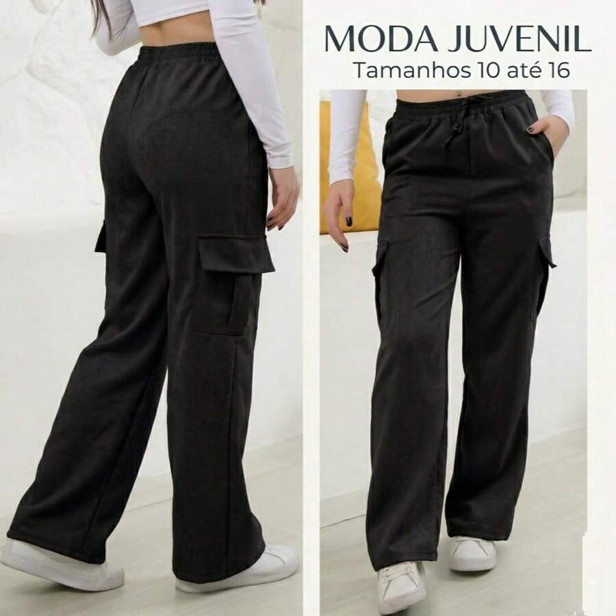 The Current Favorite: Super Stylish Youth Cargo Pants! - Black - View 1
