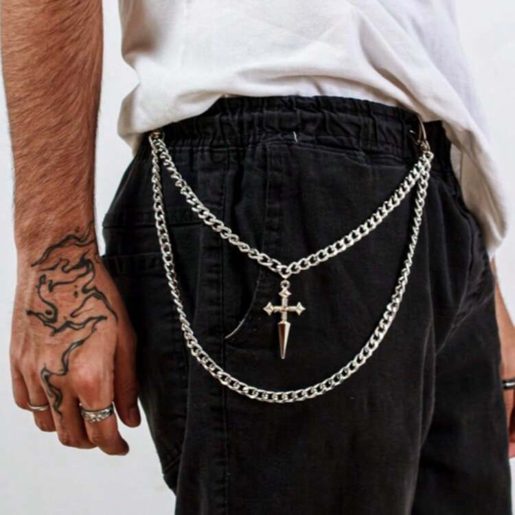 Men's Alternative Stainless Steel Chain - 黑色 - 查看 3