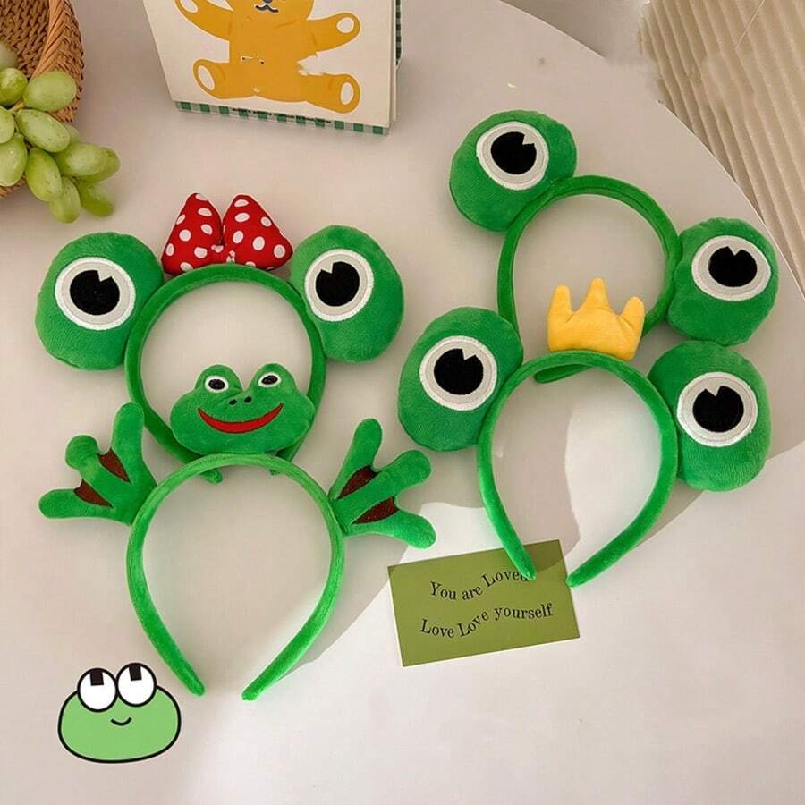 1 chiếc băng đô hình ếch dễ thương, băng đô cài tóc cho nữ dùng khi rửa mặt, kẹp tóc ôm sát đầu, phụ kiện tóc mới, thích hợp cho mùa hè, kỳ nghỉ, du lịch, lễ hội, tiệc tùng. - Nhiều màu - Xem 1