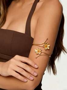 1 chiếc vòng tay xoắn ốc mở kiểu Bohemian cổ điển pha lê ngọc lam bất đối xứng, phù hợp với trang phục hàng ngày của phụ nữ và trang trí kỳ nghỉ thường ngày, quà tặng trang sức cơ thể quyến rũ (Hình dạng và kích thước mặt dây chuyền ngọc lam ngẫu nhiên) - vòng tay xoắn ốc - Xem 5