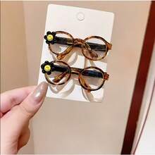 Two Women's  Face Glasses Design Hair Clips - 2026 New Style, Anti-Slip Side Eyebrow Clips, Transparent Frame With Fun Face Glasses Design, Multifunctional Suitable For Casual And Formal Attire, Comfortable And Durable Hair Clips, Small And Exquisite - Nhiều màu - Xem 5
