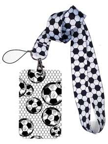 1pc Football Lanyard Keychain, Office ID Card Holder, Gym Card Holder, Mobile Phone Lanyard, Key Ring, Badge Holder - Multicolor - View 18