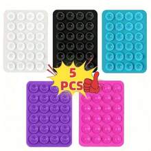 5 Peças Suporte de Telefone Multifuncional de Ventosa de Silicone - Tipo Universal, Adequado para Todos os Modelos de Telefone, Adesão Resistente, Reutilizável e Lavável - Para Decoração de Telefone, Ventosa Multiuso, Com Adesivo Traseiro, Portátil, Presente para Amigos, Presente de Natal - Multicolorido - Visão 21