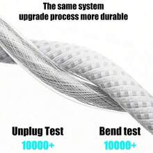 灰色编织 USB 转 Type-C 数据线，支持快速充电和数据传输，耐用高速充电线，兼容 17 Pro Max/17 Pro/17/Air/16/15、S26/S25/S24 等机型 - 灰色 - 查看 7