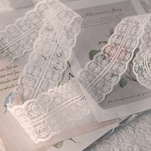7Styles 70M White Lace Fabric Trim Ribbon Roll, Handmade Embroidery Lace For Sewing, DIY Crafts, Wedding Dress & Birthday Party Decor - Multicolor - View 1