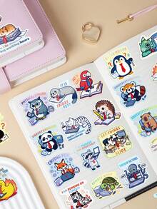 50 pezzi Adesivi divertenti di animali, adesivi carini di animali per borracce, scrapbooking, regali di animali, adesivi in vinile impermeabili - Multicolore - Visualizzare 8