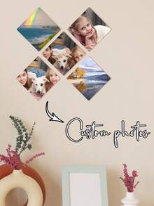 1 pieza/2pcs/3pcs/4pcs/5pcs/6pcs/8pcs/9pcs/10pcs Tablero de plástico PVC personalizado estilo vintage con impresión de fotos en forma de hexágono/diamante, 4 opciones de filtro disponibles. Perfecto para sala de estar, dormitorio, oficina, boda, apertura escolar, graduación y recuerdos de viaje - Marco de fotos de moda y arte de pared de recuerdos, fácil de instalar - Sin necesidad de energía. Regalo creativo único, recuerdo de decoración interior. - Bronce - Ver 8