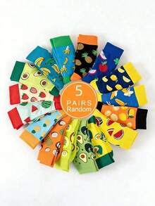 1/3/5/7/10 Đôi tất nữ dài đến bắp chân, nhiều màu sắc, họa tiết trái cây, thoải mái, đa năng, thích hợp mặc hàng ngày - Tất nữ, tất nam, tất vui nhộn, tất dễ thương, tất quý cô, tất độc đáo cho nữ, trang phục mùa xuân, quần áo mùa xuân cho nữ, tất chạy bộ, tất cao đến đầu gối, trang phục công sở thường ngày, phù hợp để phối với: Giày, dép lê, dép xăng đan, giày thể thao, thích hợp cho: Mùa xuân/hè, dã ngoại, quà tặng cho nữ, quà tặng cho nam - Nhiều màu - Xem 10
