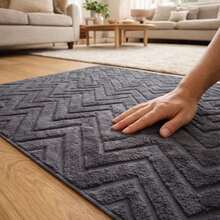 Tokyo Non-Slip Rug With High Relief Geometric Pattern For Living Room/Bedroom, 1.40m X 2.00m Or 2.00m X 2.40m - Xám đậm - Xem 5