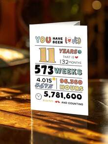 1 Thiệp kỷ niệm lãng mạn "11 năm bên nhau". Bao gồm phong bì, giấy mịn mờ. Số và biểu tượng vẽ tay ngộ nghĩnh. Hoàn hảo làm kỷ niệm cho các cặp đôi - Thiệp kỷ niệm chân thành lý tưởng (12cm/4.7in X 17cm/6.7in) - phong bì màu nâu - Xem 6