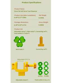 三格互动式猫狗喂食器，可调节慢食喂食器，零食分配益智玩具，四叶草宠物食品益智玩具，居家/旅行趣味喂食器，礼品，庆典 - 綠色 - 查看 7