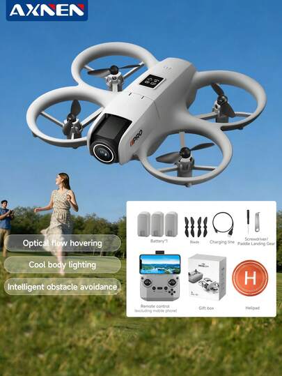 AXNEN I1 PRO Drone With Dual Cameras & Colorful LEDs - One-Key Takeoff/Landing, Smart Obstacle Avoidance, Optical Flow Hover, 360° Flips For Beginners - Halloween And Christmas Gift Box