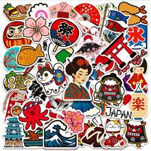 50张日式传统元素贴纸，可用于剪贴簿、笔记本、行李箱、笔记本电脑、滑板等。 - 多色 - 查看 1