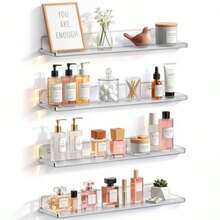 Floating Helve For  Acrylic  Organizer For Perfume Makeup Figure Nail Polih Ph Book 14" Decor Diplay Rack For    Kitchen Clear 4 Pack - Clear - View 1