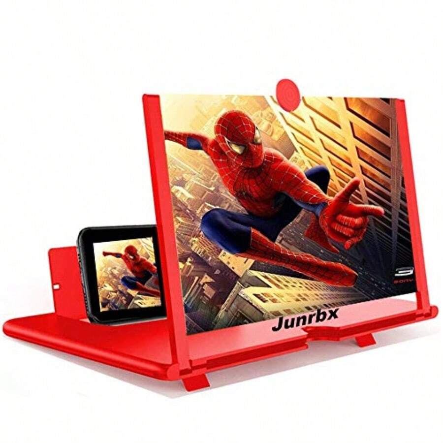 Amplificador de pantalla de 12 pulgadas generación de soporte para teléfono móvil Mmobile Lupa de pantalla para ver películas videos etc. La mejor opción para regalos rojo - Rojo - Ver 1
