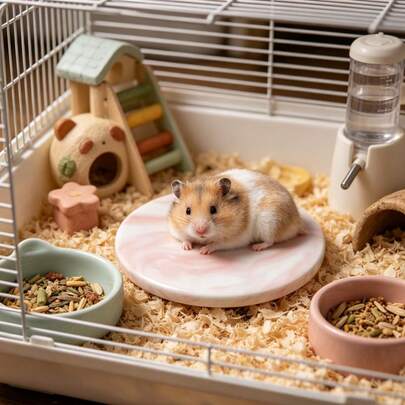Round Hamster Cooling Mat, Anti-Bite & Anti-Flip, Random Pattern, Easy To Clean, Perfect For Cooling Hamsters In Summer, Also Suitable For Small Pet Cages And Landscape Decoration