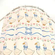 1 Piece Coquette Goose Shower Curtain Unique Bathroom Decor Housewarming Apartment Cream Blue Bow Softgirl Cottagecore Floral Flower Farm Animal,High Quality Decor Shower Curtain, Polyester Fabric,With Plastic Hooks, Multiple Size 120*180cm-180*180cm,The First Choice For Gift-Giving,A Must-Have For Home Decoration - A - Xem 4