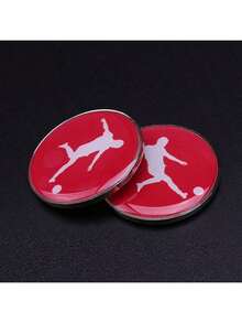 1pc Football Sideline Marker, Referee Coin With Red And Blue Sides, Football Match Auxiliary Tool - Multicolor - View 5