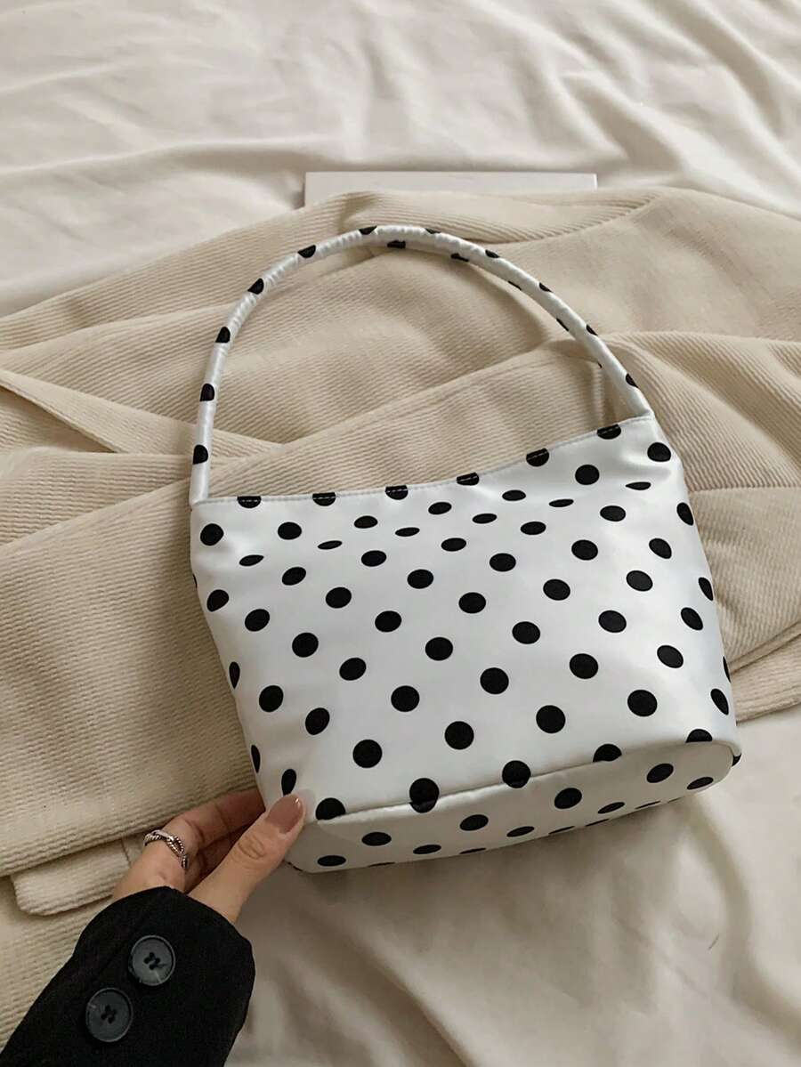 (Excluding Pendant Accessories) 1pc Fashionable Polka Dot Niche Shoulder Bag, Casual Handbag New Design For Women