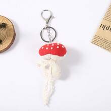 Móc khóa hình nấm bằng vải mới, phụ kiện thời trang chấm bi sáng tạo, tự làm dễ thương, mặt dây chuyền hình nấm 3D, móc chìa khóa. - Nhiều màu - Xem 7
