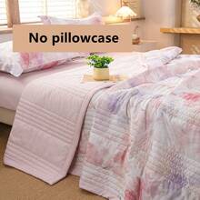 1pc Floral Pattern Quilt, Fresh Printed Lightweight Blanket, Machine Washable & Shrink-Resistant, Suitable For Air Conditioning, Home Bedroom & Student Dormitory Use - Baby Pink - View 1