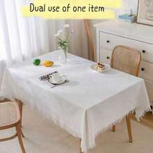 1pc Portable Thick Picnic Blanket, White Camping Mat, Beach Towel, Comfortable Cozy Sofa Throw, Outdoor Garden Tent Pad, Waterproof & Warm, Home Decor, Photography, Anti-Tear, Versatile Blanket/Tablecloth/Wall Hanging - Trắng - Xem 6