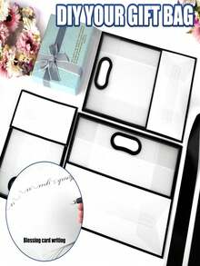 10个装高品质PP材质透明塑料礼品袋,表面光滑轻便防水,带结实耐用的提手,适用于婚礼、生日、毕业典礼、新娘送礼会等场合,可装糖果、零食、礼物等,尺寸:12.2 x 9.84英寸(黑色) - 多色(黑) - 查看 8