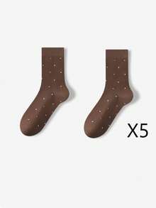1/2/3/5 đôi tất nữ chấm bi tối giản bằng cotton, kiểu dáng thanh lịch, đa năng, đơn giản, phù hợp với giày bệt, giày thường ngày, dép lê, sandal, mùa xuân/hè/thu. - Nhiều màu - Xem 30