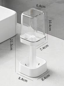 Suporte de parede para escova de dentes com copo para enxágue | Conjunto moderno de armazenamento para banheiro à prova de poeira | Organizador compacto para escova e pasta de dentes, ideal para casais, residências, dormitórios e trailers - Ver 6