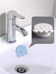 Cute Octopus Bathroom Sink Stopper - Anti-Leak Basin Drain Plug, Washbasin Overflow Plug, Easy Installation, Button-Style, Durable Drain Cover, Suitable For Shower, Bathtub, Kitchen - For Home, Hotel, Bathroom, Bathroom Decor Upgrade, Small Octopus Washbasin Seal - Multicolor - View 2
