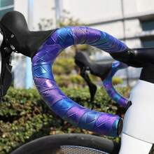 1 Pair Pollycycle Colorful Bicycle Handlebar Tape, Anti-Slip Shock Absorbing Road Bike Handlebar Wrap, Durable Bicycle Curved Handle Bar Wrap, Bike Accessory - Multicolor - View 1
