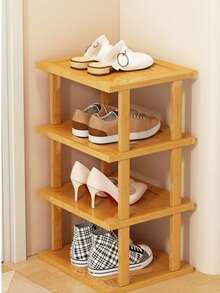 Estantería vertical para zapatos de bambú y madera DIY - Estantería de almacenamiento vertical multifuncional, organizador de espacio para el hogar, adecuado para varias habitaciones, estructura de tabla de madera - Multicolor - Ver 11