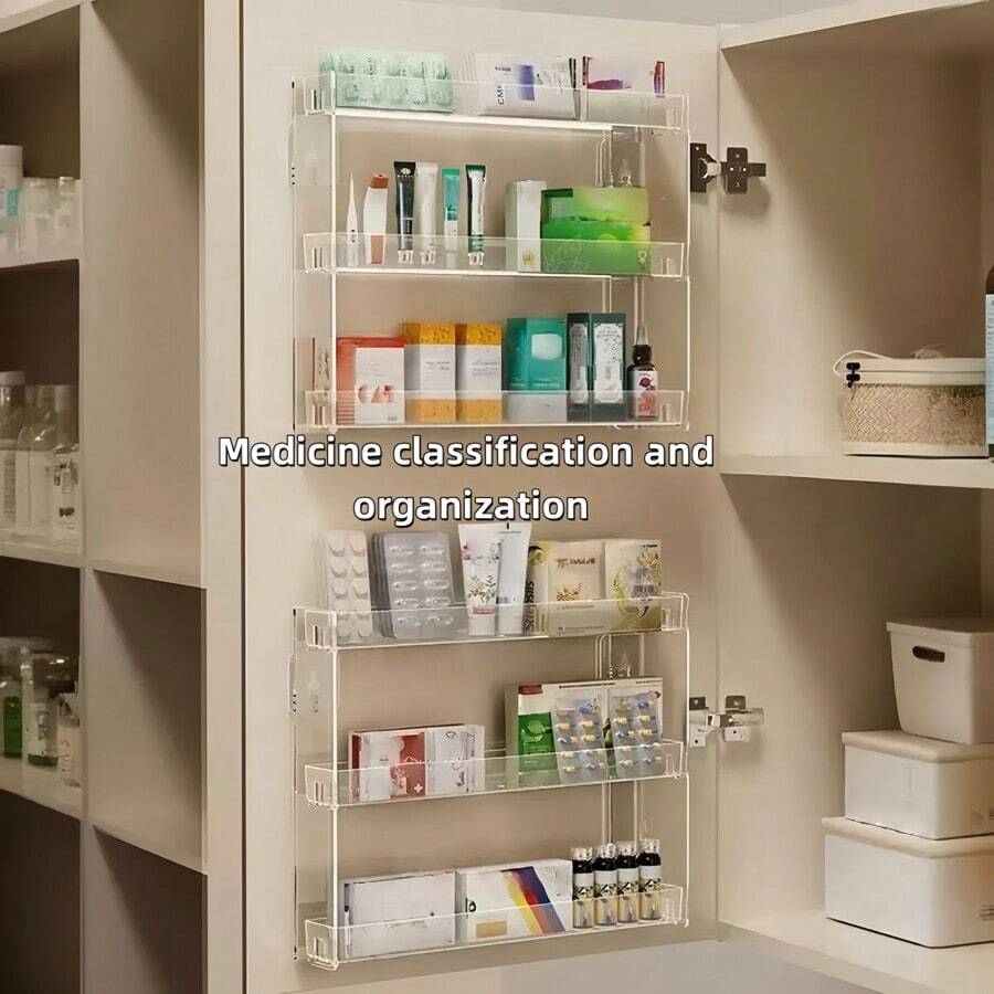 3層加強型多功能壁掛置物架，免鑽孔安裝，極簡風懸浮置物架，適合收納香水、精油、公仔與化妝品，適用廚房、浴室、梳妝台、宿舍的多場景壁掛收納架