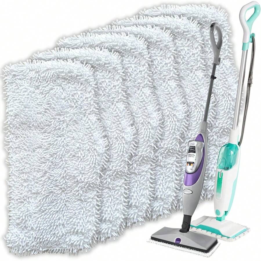 F Flammi 4-Pack Microfiber Mop Pads Refills Compatible With Shark Steam Mop S1000 S1000A S1001C S2001, Washable & Reusable Replacement Pads For Hardwood, Tile, And Stone Floors - 6 Reusable Pad-white - View 1